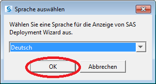 Die Installationssprache auswählen